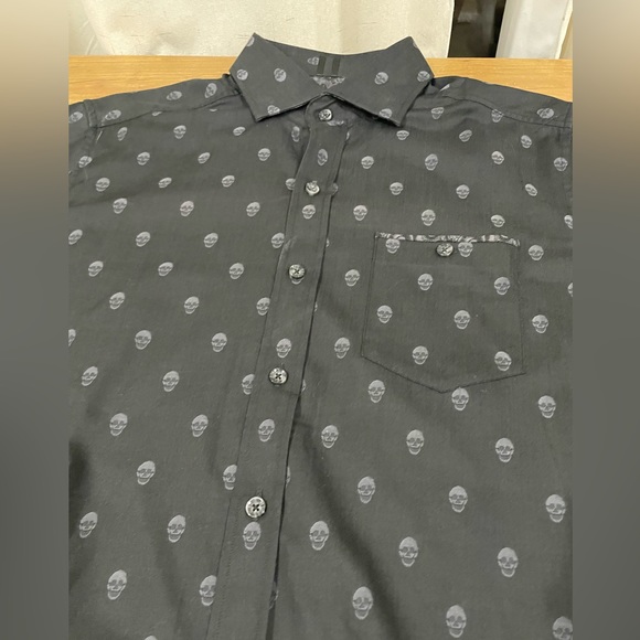 Robert Graham Black Skull Collard Long Sleeve dress Shirt Limited Edition - Picture 3 of 9